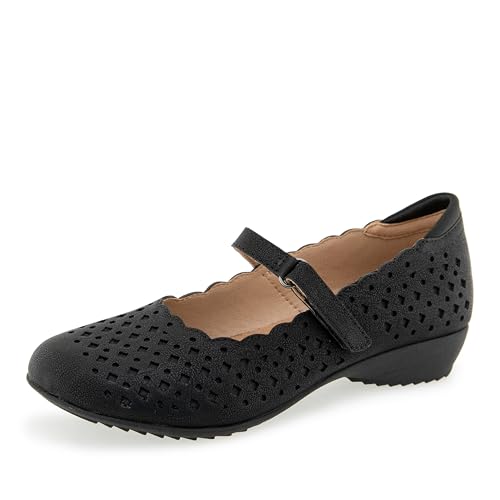 JBU Women's Nancy Casual Adjustable Mary Jane Flat Black by JBU by Jambu - Used condition - US$63.14