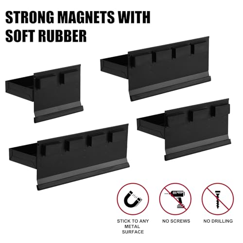 Mayouko 4PCS Magnetic Tool Parts Tray Shelf Set, Magnetic Storage for Toolbox, Tool Box Accessories for Van Workshop, Garage,Toolbox, Tool Chest, 6",8",10",12" by Mayouko - Used condition - Image 3