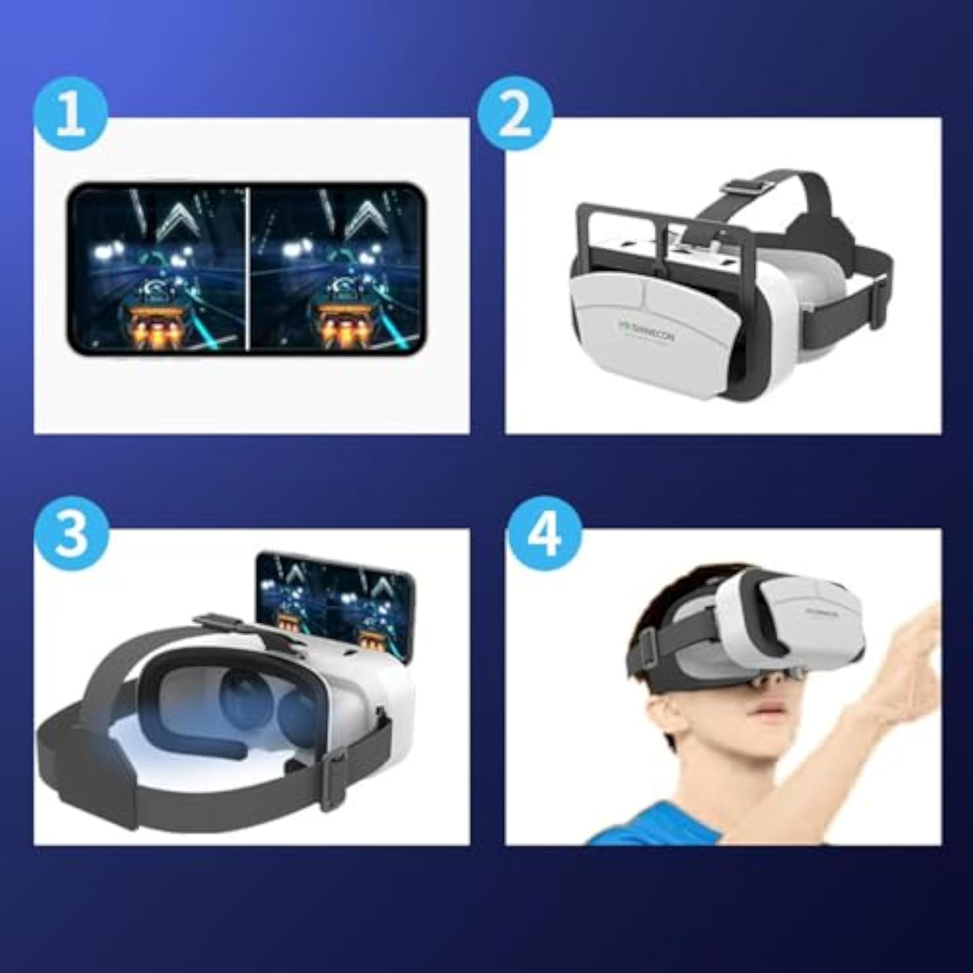 3D VR Glasses Comfortable Lightweight for 4.7-7" Phone