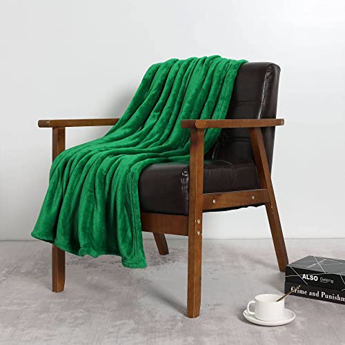 Image of NANPIPER Fleece Blankets, Super Soft Flannel Fuzzy Blanket for Couch, Luxury Cozy Lightweight Microfiber Dog Blanket-Throw Size,Emerald Green