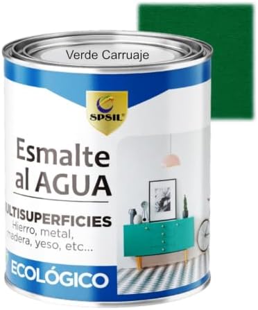 SPSIL Pintura Esmalte al Agua Ecológico Mate Verde Carruaje 125ml...