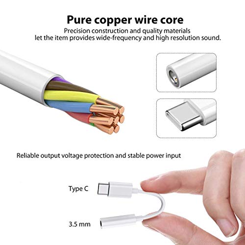 Image of USB Type C to 3.5mm Female Headphone Jack USB C to Aux Audio Dongle Cable Cord Compatible with Pixel 4 3 2 XL, Samsung Galaxy S21 S20 Ultra S20+ Note 20 10 S10 S9 Plus for iPad Pro