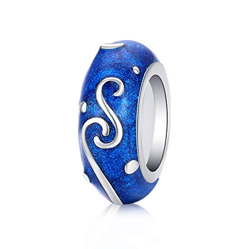 Breloque en argent 925 avec silicone anti glissement émail