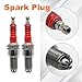 Zreneyfex 4Pcs D8TC 3 Electrode Spark Plug Replacement for CG 125cc 150cc 200cc 250cc CF250 4 Stroke Gasoline Engine ATV Motorcycle Scooter Replace D8RC