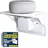 Storage Theory | Horizontal Outlet Power Perch | Ultimate Outlet Shelf | Easy Installation, No Additional Hardware Required | Holds Up to 10lbs | White Color | Single Shelf