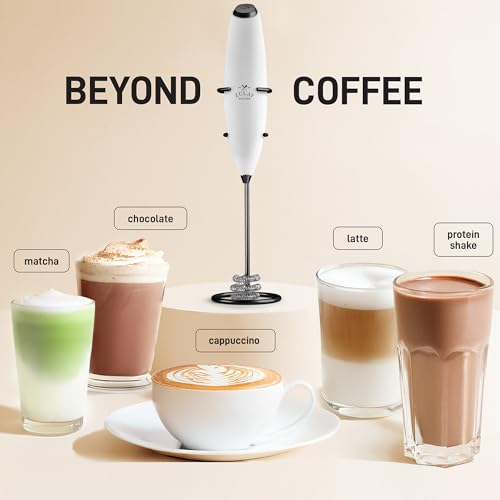 image for Zulay Kitchen Patented Tornado Triple Whisk Milk Frother with 4 Durace