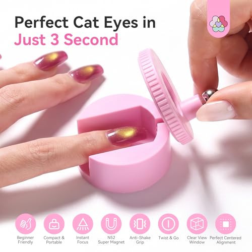 Image of SAVILAND Automatic Cat Eye Magnet for Cat Eye Gel Nail Polish Pink