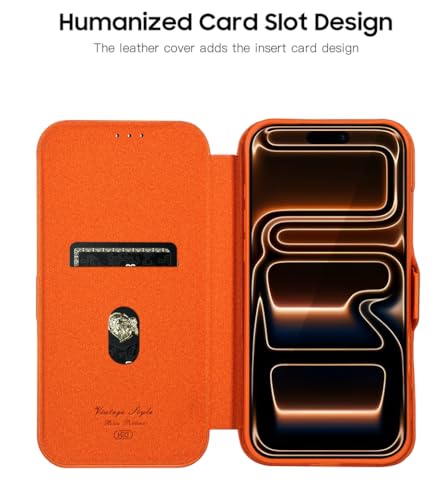 Image of BOUNCEBACK Vegan Leather Magnectic Closure Flip Flap Wallet Back Case Cover for iPhone 17 Pro Max -Blue