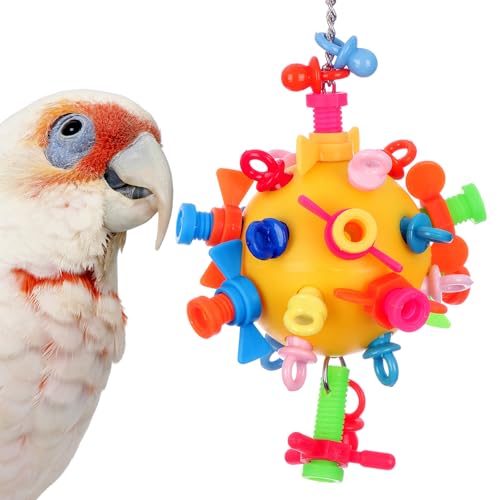 Super Bird Creations SB1215 Screwball Bird Toy - Interactive Mechanical Bird Toy for Large Birds - African Greys, Parrots, Small Cockatoos, Mini Macaws - Encourages Exploration and Physical Exercise