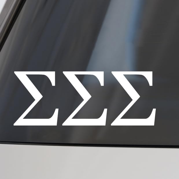 Image of Sorority Shop Sigma Sigma Sigma Car Decal Sticker- Greek Letters Design, Officially Licensed Tri Sigma Sorority Window Sticker