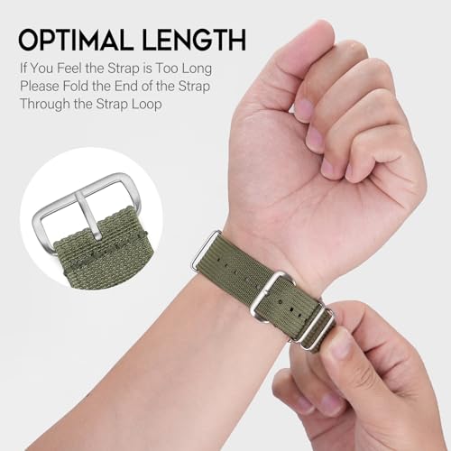 Image of TACTICAL FROG Nylon Watch Band 18mm 19 mm 20mm 22 mm 24 mm, Waterproof Military Watch Straps Replacement for Men Women, With Stainless Steel Buckle