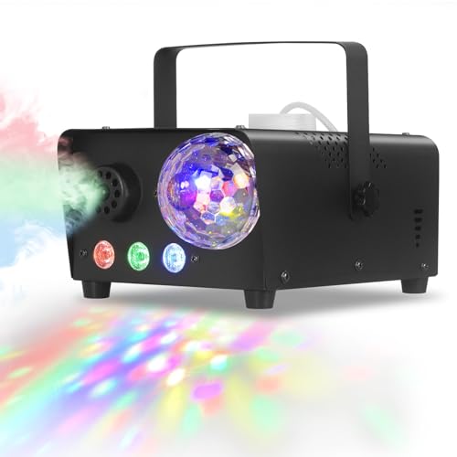 VOLKWELL 600W Fog Machine, Smoke Machine with Disco Ball Light & Wireless Remote Control Mini Party Stage Lighting for Wedding,Halloween,Event,Disco