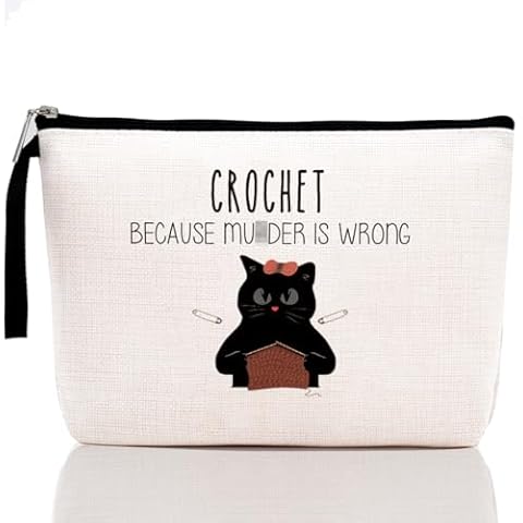 Hanamiya Na Crocheting Funny Makeup Bag Knitting Gift Crochet Gift for Crochet Lovers Knitting Lovers Crocheter Cosmetic Pouch Cover