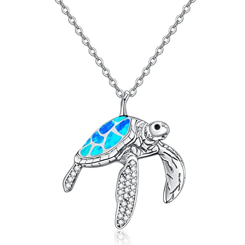 Collier femme chaîne argent 925 et pendentif tortue S925 18 pouces ajustable
