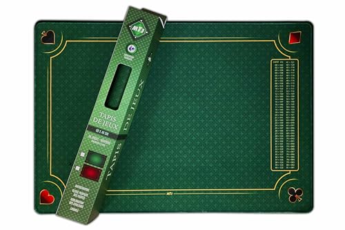 MTJ - Belote de Luxe Galée-Teppich – 60 x 40 cm – Material Jersey Neopren – Französisches Produkt (Grün)