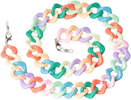Sopaila Womens Mens Acrylic Retro Design Candy Colors Eyeglass Chain Holder Strap Cord,Rainbow