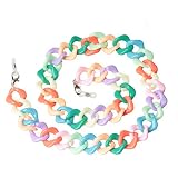 Sopaila Womens Mens Acrylic Retro Design Candy Colors Eyeglass Chain Holder Strap Cord,Rainbow