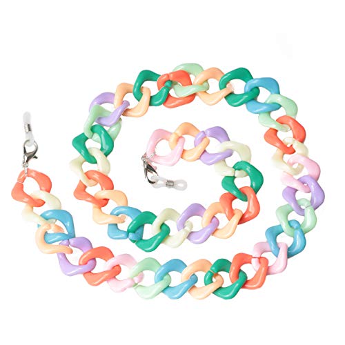Sopaila Womens Mens Acrylic Retro Design Candy Colors Eyeglass Chain Holder Strap Cord,Rainbow #TOP13