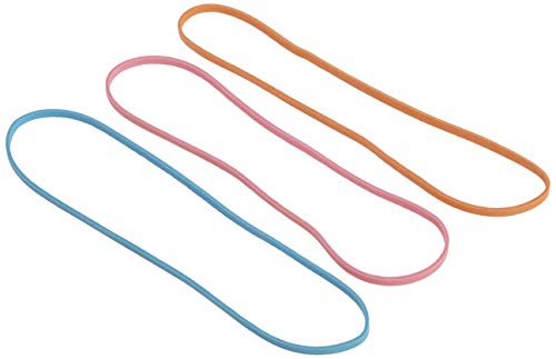 Image of Alliance Rubber 07800 Non-Latex Brites File Bands, Colored Elastic Bands, 50 Count (Pack of 2) (7 inch x 1 /8 inch, Assorted Bright Colors in Resealable Bag),Blue /Orange /Pink