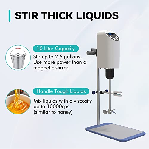 Lab Fish LFUSOSC-10L Laboratory Electric Overhead Stirrer Lab Digital Mixer thumb #3