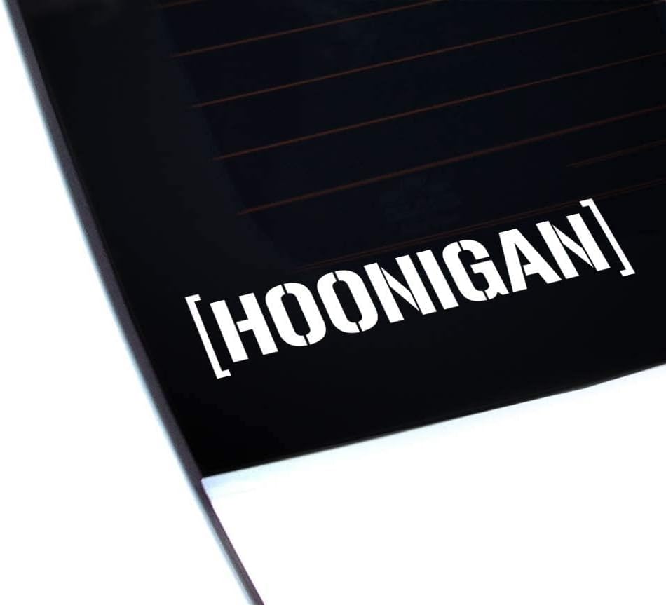 Hoonigan Car Sticker, Vinyl Decal Sticker, Car Styling, Auto Tuning, Ken Block, Gymkhana Rally Sport, Drift Burnout Car Culture Vinyl for Car Window, Van or Bumper โ Modified Tuner Street Car Sticker