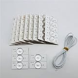 KSOPUERT 20 Pcs White High Hardness 3V 1W 3030 SMD Lamp Beads Lens LED Backlight with Cable Universal for 32‑65 Inch TV Repair LED Backlight with Board