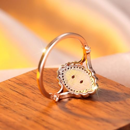 JASXEYO Simple Wave Lace Ring Women's Personalized Vintage Court Style Ring, Gold Rings for Women，Promise Rings for Her (Rose gold, 10) by JASXEYO - Used condition - Image 6