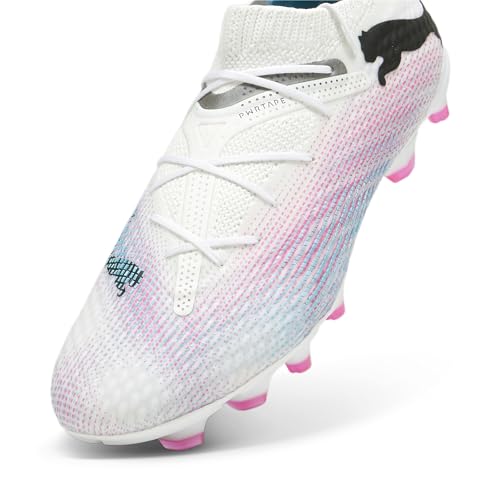 PUMA PUMA Unisex Football Soccer Shoe, White Black Poison Pink, 6.5 US Men