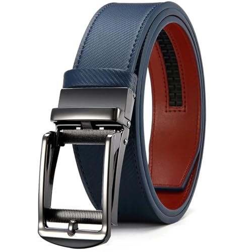 Genuine Luxury Leather Belt For Men With Metal Automatic Buckle, 135cm (53.15 Inches)