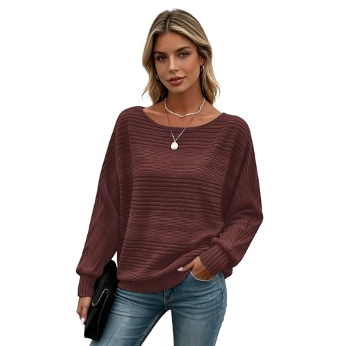 Image of Women's Batwing Tunic Tops, Long Sleeve Shirts Blouses, Business Casual Sweater for Office Work