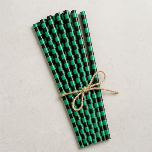 100 Pitillos Desechables de Papel Verdes y Negros miniatura 6