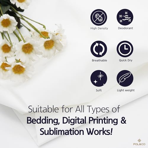 Premium White Sublimation Fabric 65" x 5 Yards - 100% Polyester, 75GSM for Vibrant Heat Press & DIY Creations 3 Premium White Sublimation Fabric 65" x 5 Yards - 100% Polyester, 75GSM for Vibrant Heat Press & DIY Creations - Image 2