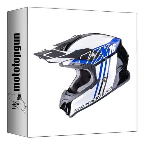 Casque Scorpion VX-16 Evo Air Lignes noir bleu taille M pour moto cross