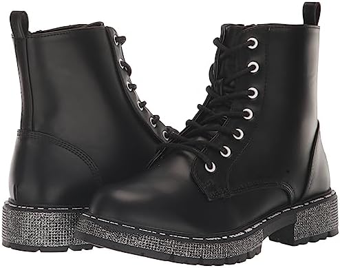 Steve Madden Girls Shoes Girls Wordle Combat Boot, Black, 4 Big Kid | Image 6