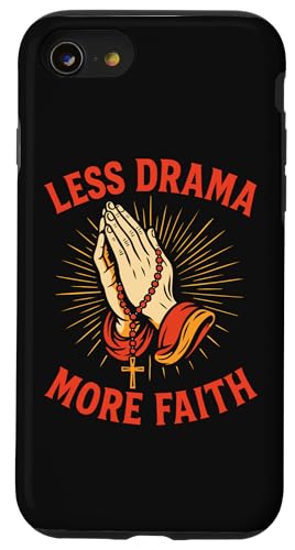 Less Drama More Faith �L���X�g���̋F��̎� ���p�� ���U���I �X�}�z�P�[�X iPhone SE (2020) / 7 / 8 �p