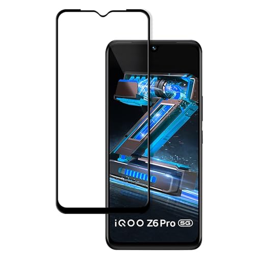 Image of Premium HD+ Tempered Glass Screen Protector Guard Compatible For Iqoo Z6 Pro 5G (6.44 Inch, Pack of 1) | Edge to Edge Coverage With Easy to installation kit for Smartphone