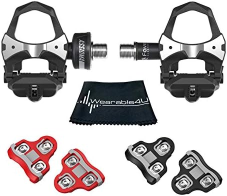 Wearable4U - Favero Assioma Uno Pedal Based Cycling Power Meter with Extra Cleats and Cleaning Cloth Bundle