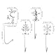 PEUTIER 4 Stück Weihnachtsstrumpf Halter, Metall Weihnachtsbaum Elch Schneeflocke Dekorativer Strumpfhalter Weihnachtssocken Haken Kleiderbügel für Kaminsims Kamin Party Zuhause (Silber)