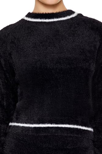 Forever 21 Women's Two-Tone Fuzzy Knit Sweater3