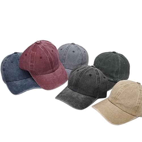 Casquette de baseball en coton lavé effet petit visage rétro
