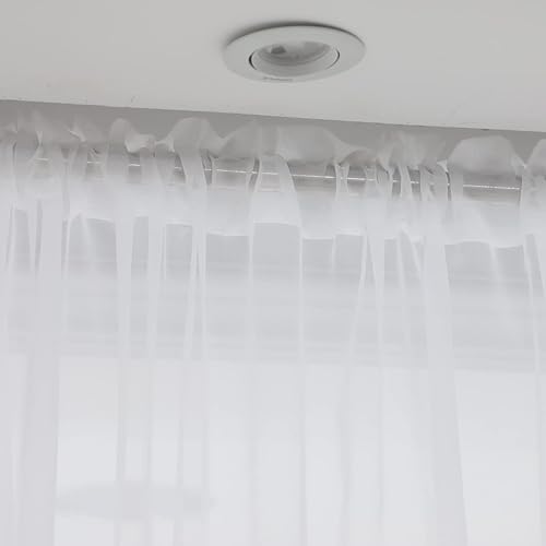 Miniatura 5 de LONGTAI Cortinas traslúcidas para ventanas de 84 in de largo, 2 paneles de cortinas traslúcidas, panel de bolsillo para barra de cortina básico para