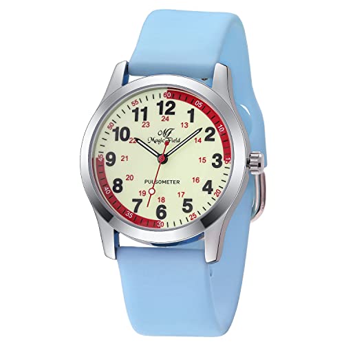 ManChDa Nurse Watch for Nurse Medical Watch Nursing Nurse Watch for Women Silicone Watch Nurse Watch Second Hand Easy to Read Watch Military Time Watch Waterproof Luminous Watch 24 Hours Watch