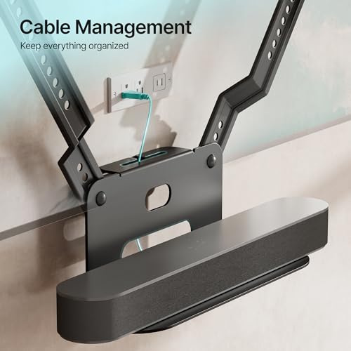 Image of Soundbar TV Mount Compatible with Sonos Beam, Black | Holds Up to 11 lbs, Soundbar Mount for Surround Sound, Under TV Installation