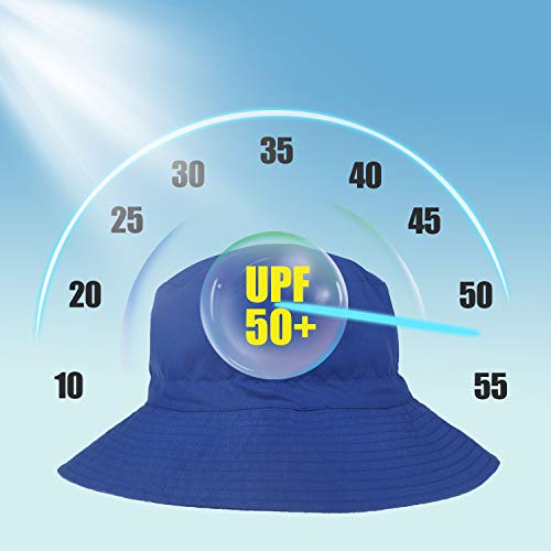 Image of Baby Sun Hat Toddler Boy Girls Beach Swim UPF 50+ Summer Bucket Hats Kids Infant Wide Brim Adjustable Sun Hat