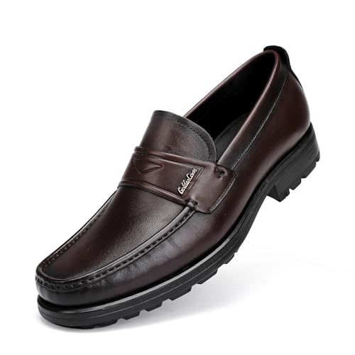 Image of Mens Leather Tassel Loafer, Classic Luxury Smooth Upper Tassel Slip-on Penny Loafer for Mens, Black