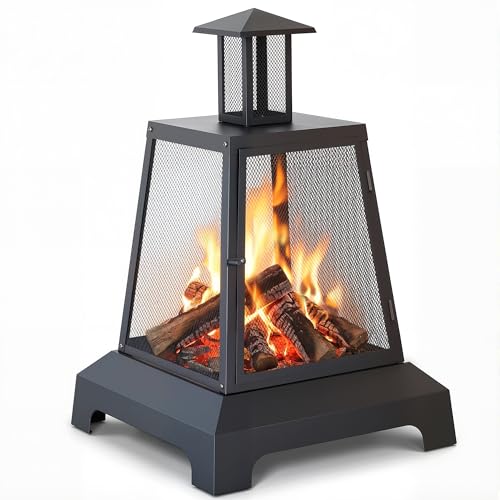 BALI OUTDOORS 28 inch Fire Pit Outdoor, Outdoor Wood Burning Fire Pit Large, Firepits for Outside Patio, Garden, Backyard