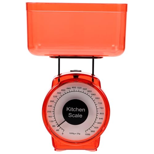 GOOHOCHY Báscula para Repostería Mecánica de 1 Kg, Balanza de Alimentos Alta Precisión, Herramienta Multifuncional para Cocina Casera, Color Naranja Color Aleatorio