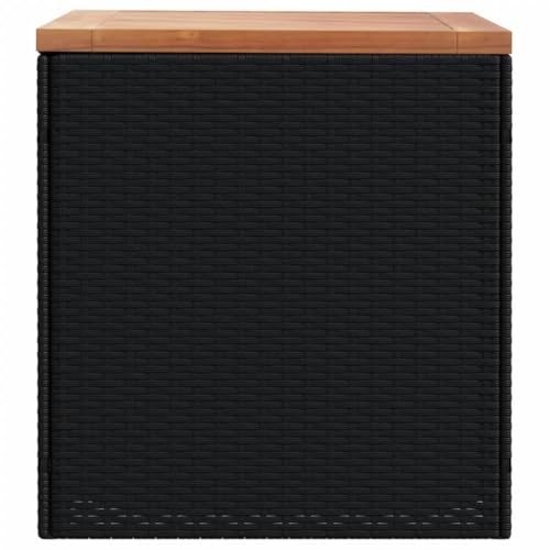 Garden Storage Box Black Poly Rattan 43.3 x 19.7 x 21.3 in365955 - Thumbnail 5