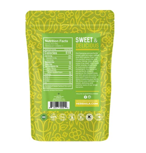 Herbaila Dried Banana Chips Unsweetened Bulk thumb #5