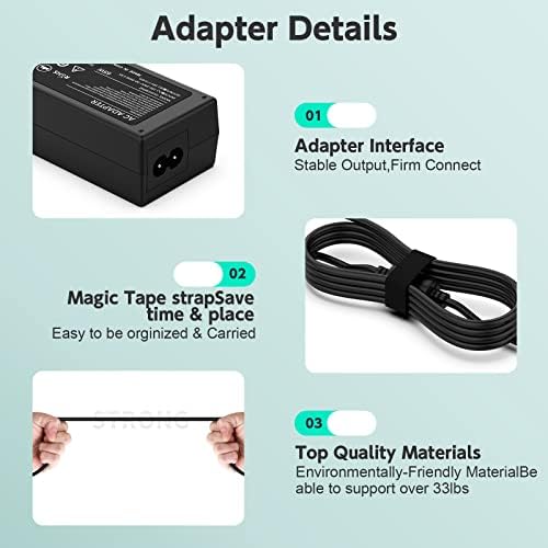 19 V 3,42 A 65 W ładowarka do laptopa, kabel do ładowania do Toshiba Satellite Medion akoya E14301 E15301 E6215 E6224 S4401 S4404; kompatybilny z ASUS Zenbook Vivobook UX305CA X401A X501 z wtyczką 5,5